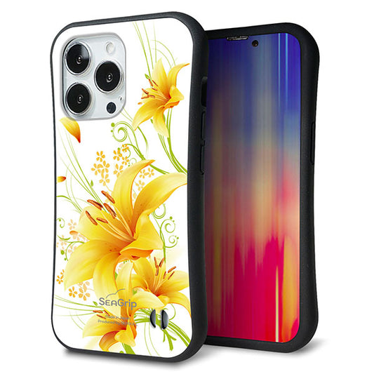 iPhone13 Pro スマホケース 「SEA Grip」 グリップケース Sライン 【SC852 ユリ イエロー】 UV印刷