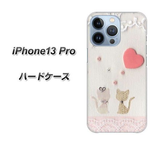 iPhone13 Pro 高画質仕上げ 背面印刷 ハードケース【1104 クラフト写真ネコ(ハートM)】