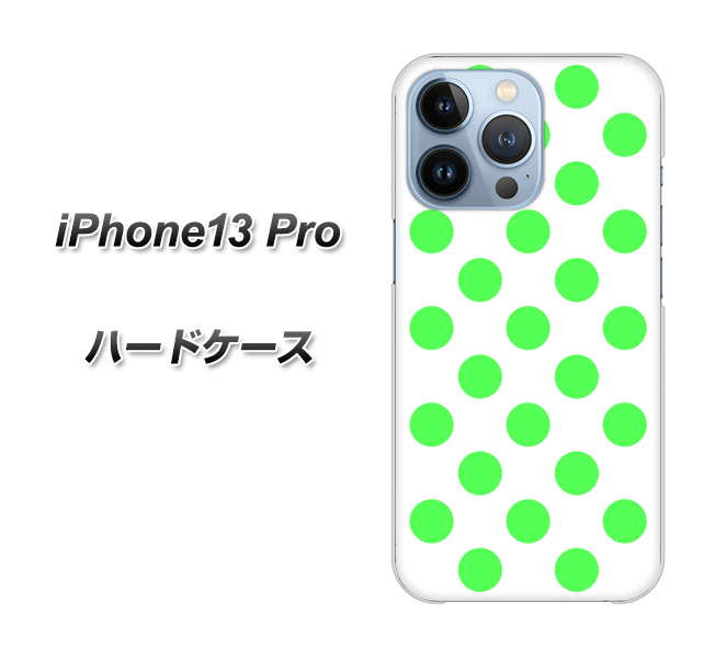 iPhone13 Pro 高画質仕上げ 背面印刷 ハードケース【1358 シンプルビッグ緑白】