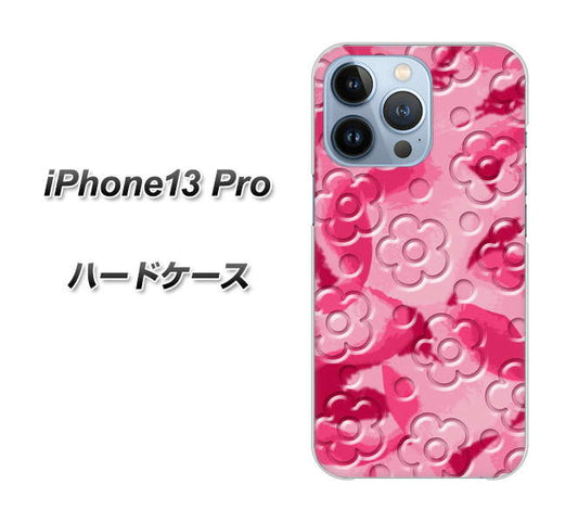 iPhone13 Pro 高画質仕上げ 背面印刷 ハードケース【SC847 フラワーヴェルニ花濃いピンク（ローズアンディアン）】