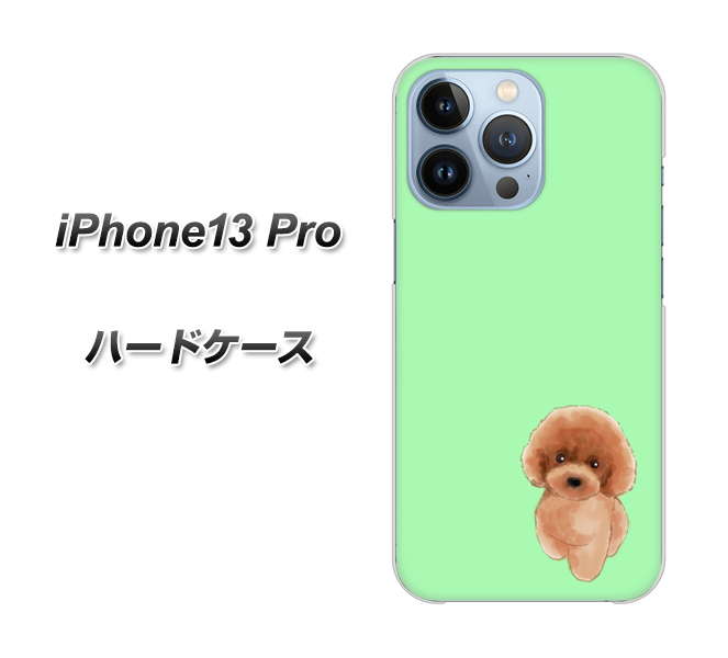 iPhone13 Pro 高画質仕上げ 背面印刷 ハードケース【YJ052 トイプードルレッド( グリーン)】
