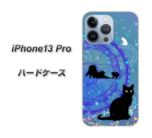 iPhone13 Pro 高画質仕上げ 背面印刷 ハードケース【YJ327 魔法陣猫 キラキラ　かわいい】