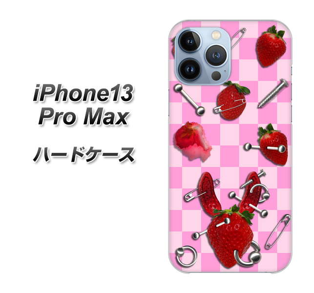 iPhone13 Pro Max 高画質仕上げ 背面印刷 ハードケース【AG832 苺パンク(ピンク)】