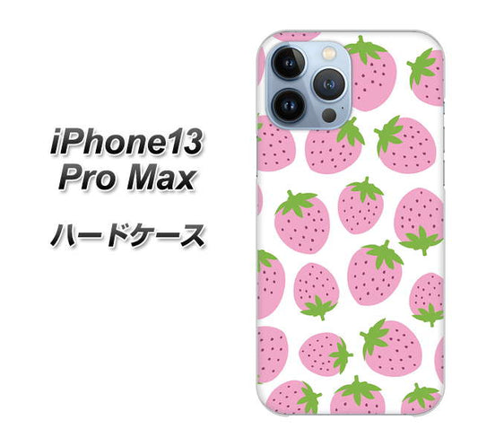 iPhone13 Pro Max 高画質仕上げ 背面印刷 ハードケース【SC809 小さいイチゴ模様 ピンク】