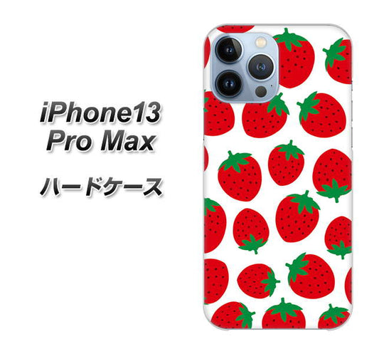 iPhone13 Pro Max 高画質仕上げ 背面印刷 ハードケース【SC811 小さいイチゴ模様 レッド】