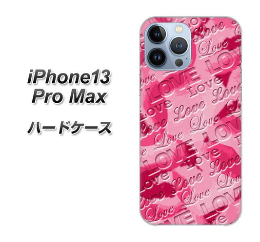 iPhone13 Pro Max 高画質仕上げ 背面印刷 ハードケース【SC845 フラワーヴェルニLOVE濃いピンク（ローズアンディアン）】