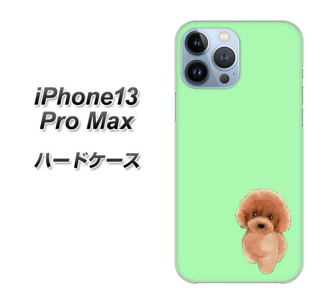 iPhone13 Pro Max 高画質仕上げ 背面印刷 ハードケース【YJ052 トイプードルレッド( グリーン)】