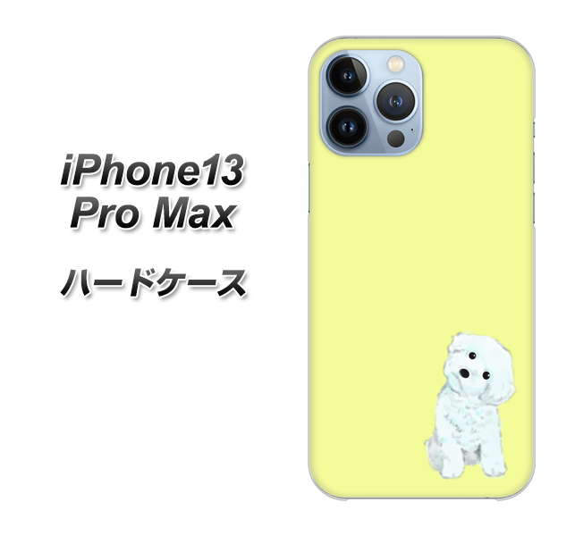 iPhone13 Pro Max 高画質仕上げ 背面印刷 ハードケース【YJ072 トイプードルホワイト(イエロー)】