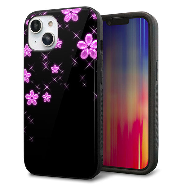 iPhone14 強化ガラス&TPUスマホケース ガラプリ【019 桜クリスタル】