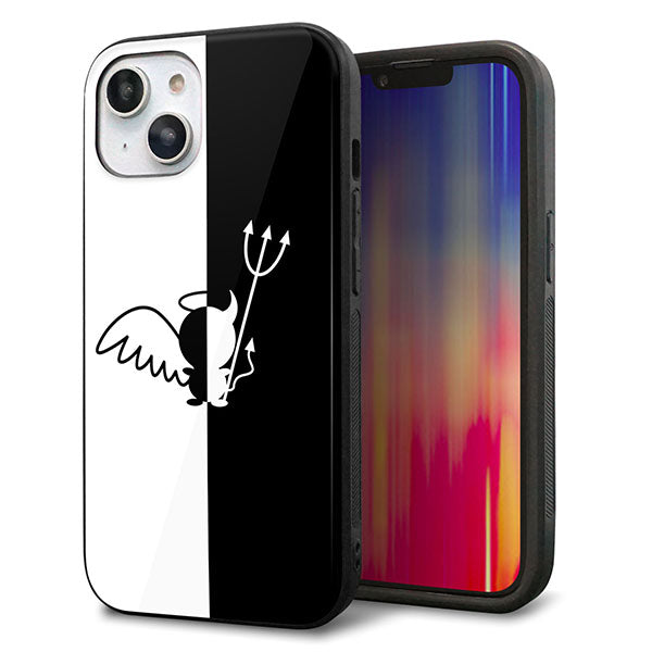 iPhone14 強化ガラス&TPUスマホケース ガラプリ【027 ハーフデビット】