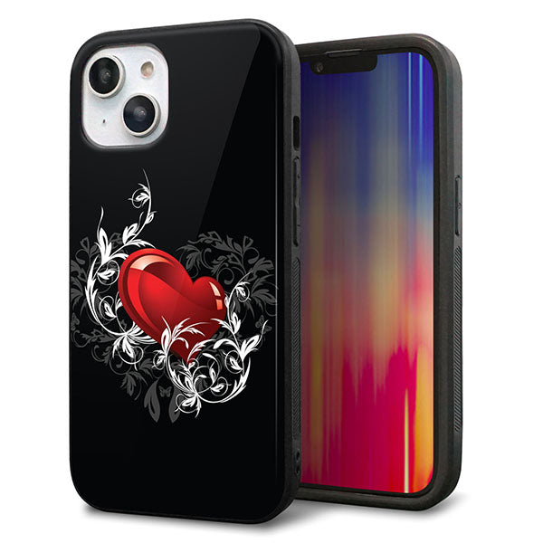 iPhone14 強化ガラス&TPUスマホケース ガラプリ【032 クリスタルハート】