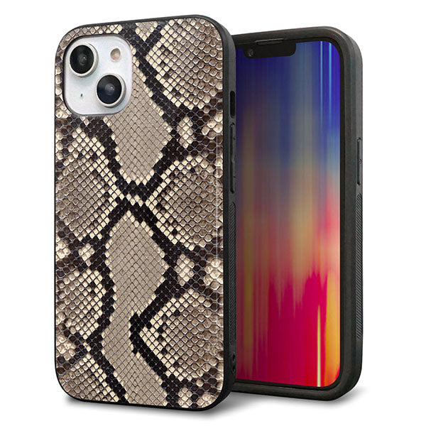 iPhone14 強化ガラス&TPUスマホケース ガラプリ【049 ヘビ柄】