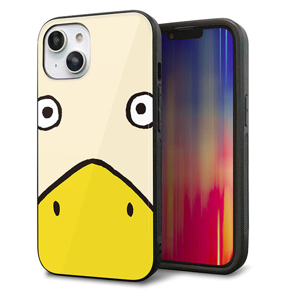 iPhone14 強化ガラス&TPUスマホケース ガラプリ【347 あひる】