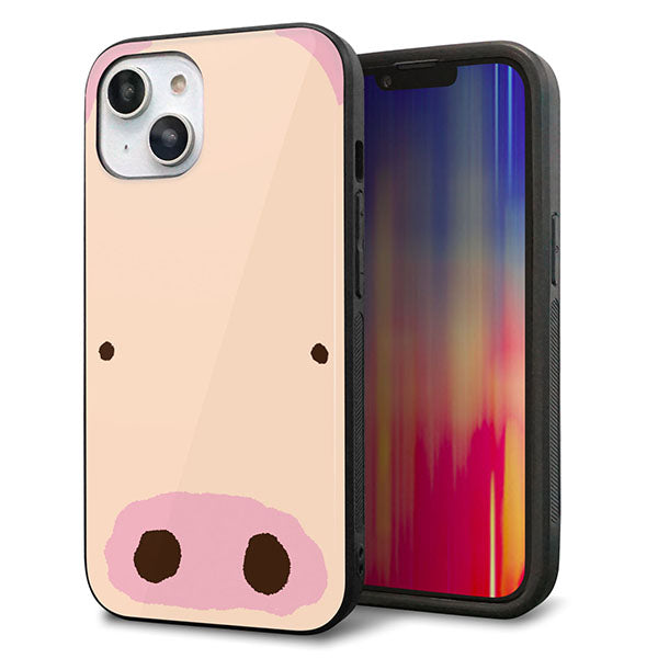 iPhone14 強化ガラス&TPUスマホケース ガラプリ【353 ぶた】