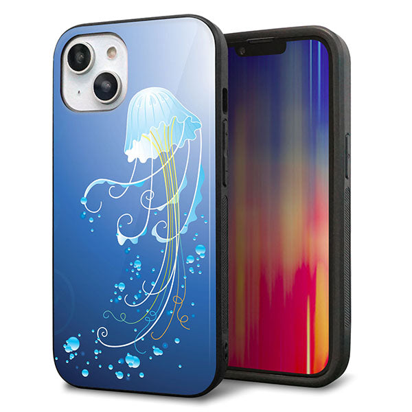 iPhone14 強化ガラス&TPUスマホケース ガラプリ【362 ジェリーフィシュ】