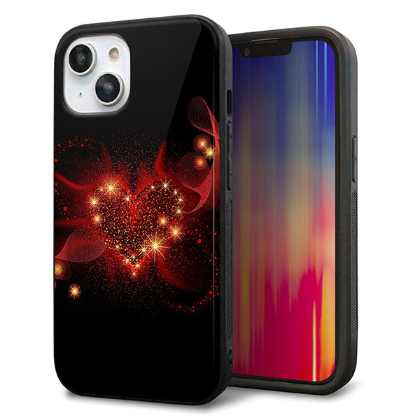 iPhone14 強化ガラス&TPUスマホケース ガラプリ【382 ハートの創生】