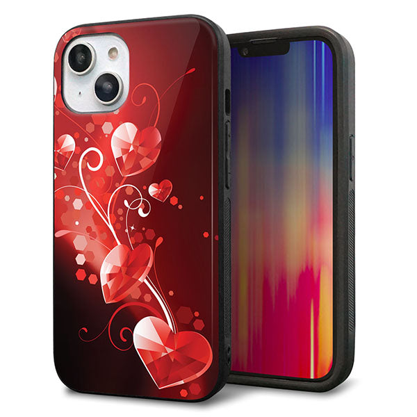 iPhone14 強化ガラス&TPUスマホケース ガラプリ【385 クリスタルな恋】