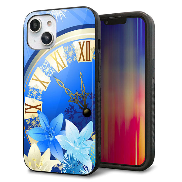 iPhone14 強化ガラス&TPUスマホケース ガラプリ【601 静寂なる青い時】