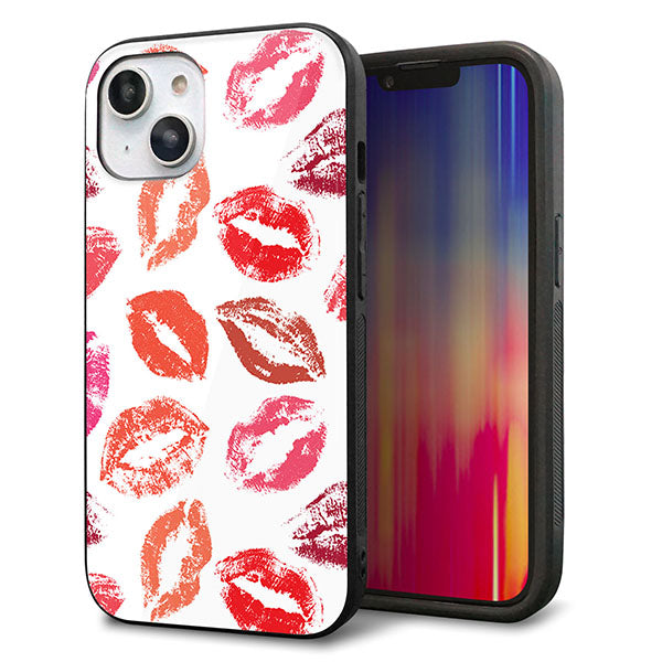 iPhone14 強化ガラス&TPUスマホケース ガラプリ【734 キスkissキス】