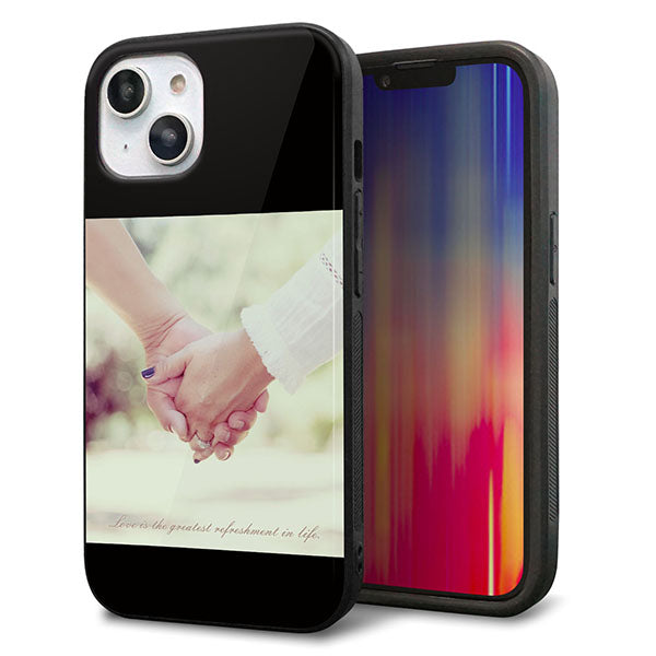 iPhone14 強化ガラス&TPUスマホケース ガラプリ【KM875 カップル】