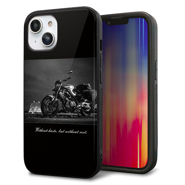 iPhone14 強化ガラス&TPUスマホケース ガラプリ【KM879 バイク】