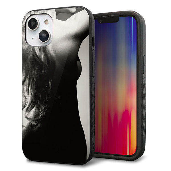 iPhone14 強化ガラス&TPUスマホケース ガラプリ【KM890 バックスタイル】