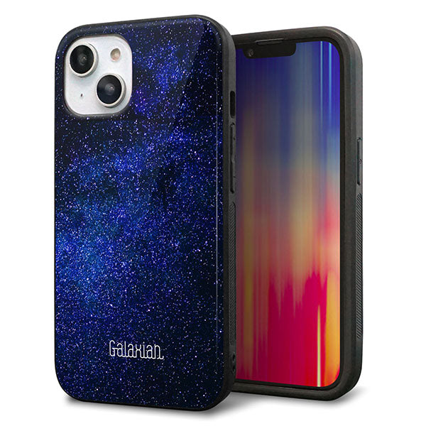 iPhone14 強化ガラス&TPUスマホケース ガラプリ【KM924 Galaxias Blue】