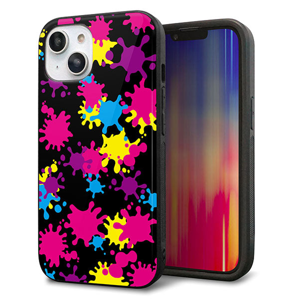 iPhone14 強化ガラス&TPUスマホケース ガラプリ【MA877 ペイントブラック】