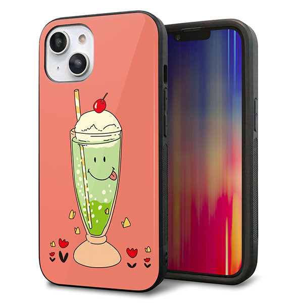 iPhone14 強化ガラス&TPUスマホケース ガラプリ【MA900 クリームソーダ】