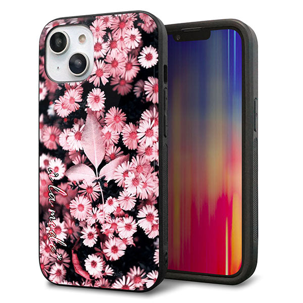 iPhone14 強化ガラス&TPUスマホケース ガラプリ【MA993 フラワーB】