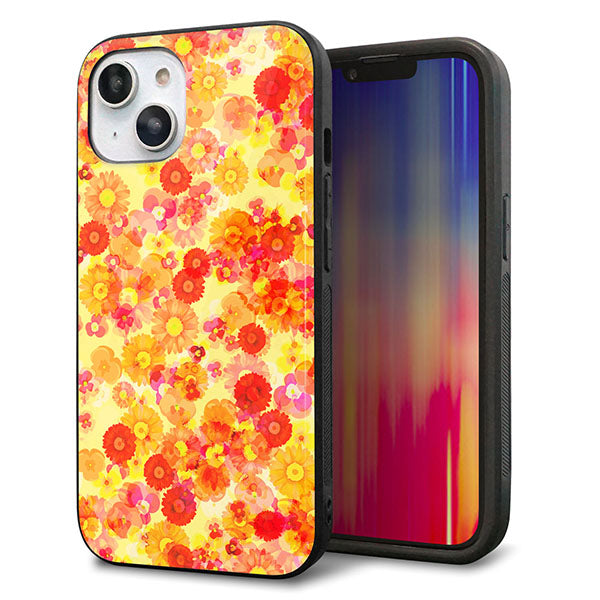 iPhone14 強化ガラス&TPUスマホケース ガラプリ【SC867 リバティプリント フルールドパルファン(イエロー)】