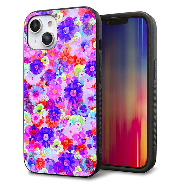 iPhone14 強化ガラス&TPUスマホケース ガラプリ【SC868 リバティプリント フルールドパルファン(パープル)】