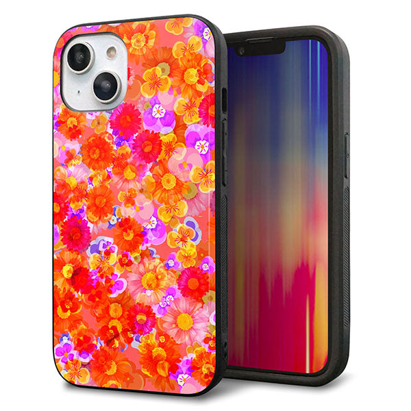 iPhone14 強化ガラス&TPUスマホケース ガラプリ【SC871 リバティプリント フルールドパルファン(レッド)】