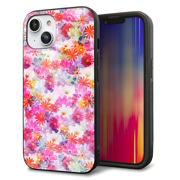 iPhone14 強化ガラス&TPUスマホケース ガラプリ【SC874 リバティプリント プレスドフラワー(ピンク)】