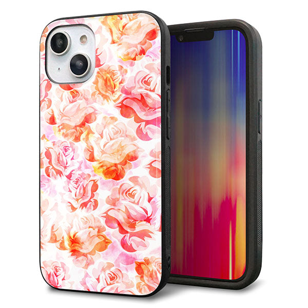 iPhone14 強化ガラス&TPUスマホケース ガラプリ【SC930 ローズ レッド】