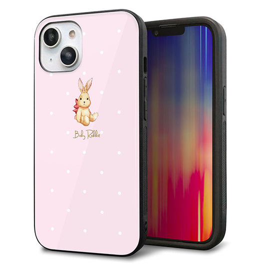 iPhone14 強化ガラス＆TPUスマホケース ガラプリ【SC978 Baby Rabbit ピンク ガラプリ】