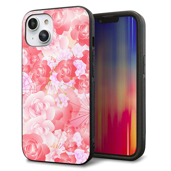 iPhone14 強化ガラス&TPUスマホケース ガラプリ【VA817 はんなり色の華】