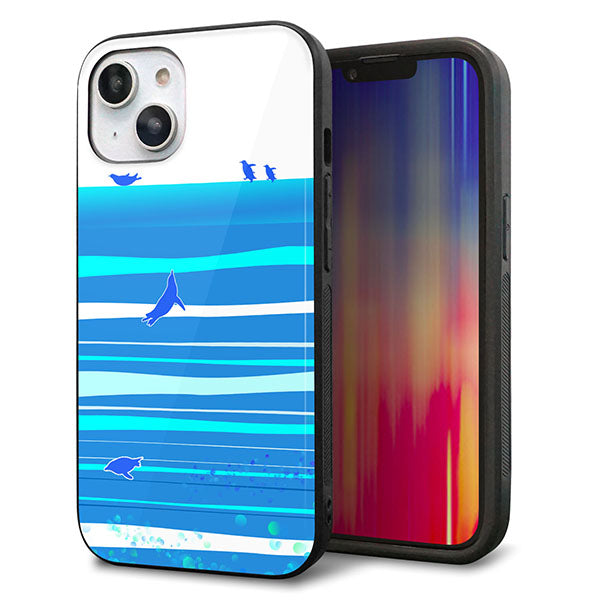 iPhone14 強化ガラス&TPUスマホケース ガラプリ【YB920 ペンギン01】