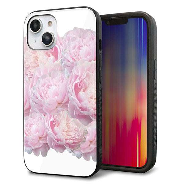 iPhone14 強化ガラス&TPUスマホケース ガラプリ【YI885 フラワー6】