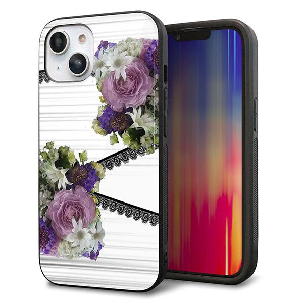 iPhone14 強化ガラス&TPUスマホケース ガラプリ【YI888 フラワー9】