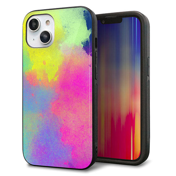 iPhone14 強化ガラス&TPUスマホケース ガラプリ【YJ294 デザイン色彩】