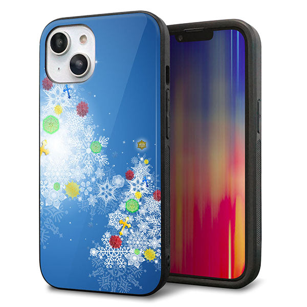 iPhone14 強化ガラス&TPUスマホケース ガラプリ【YJ347 クリスマスツリー】