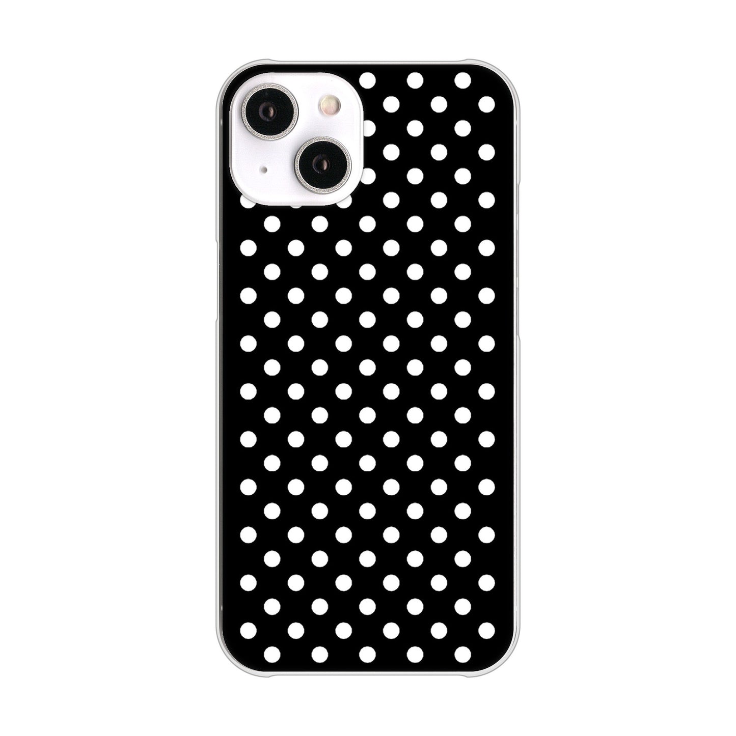 iPhone14 高画質仕上げ 背面印刷 ハードケース シンプル柄(水玉)