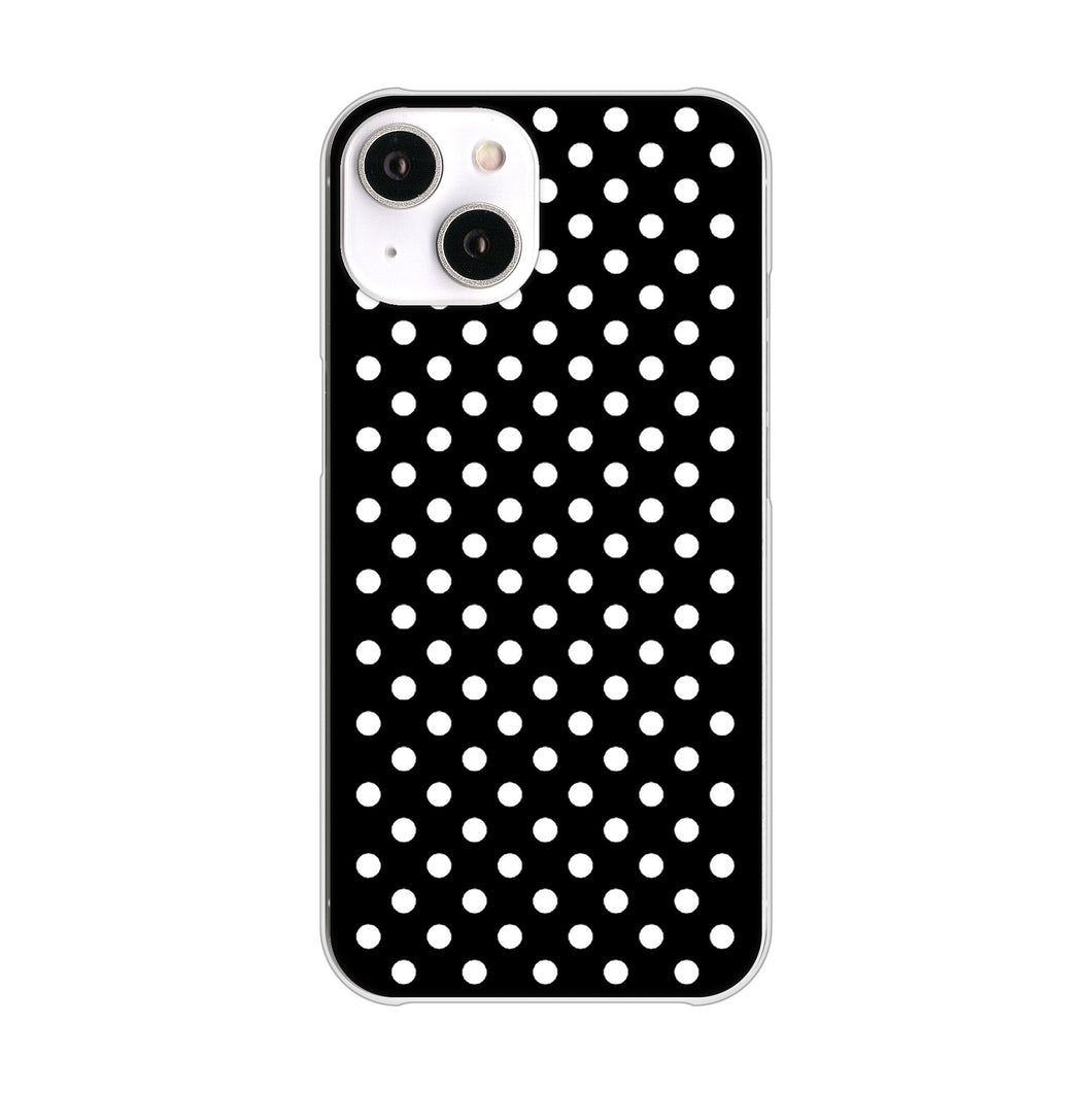 iPhone14 高画質仕上げ 背面印刷 ハードケース シンプル柄(水玉)