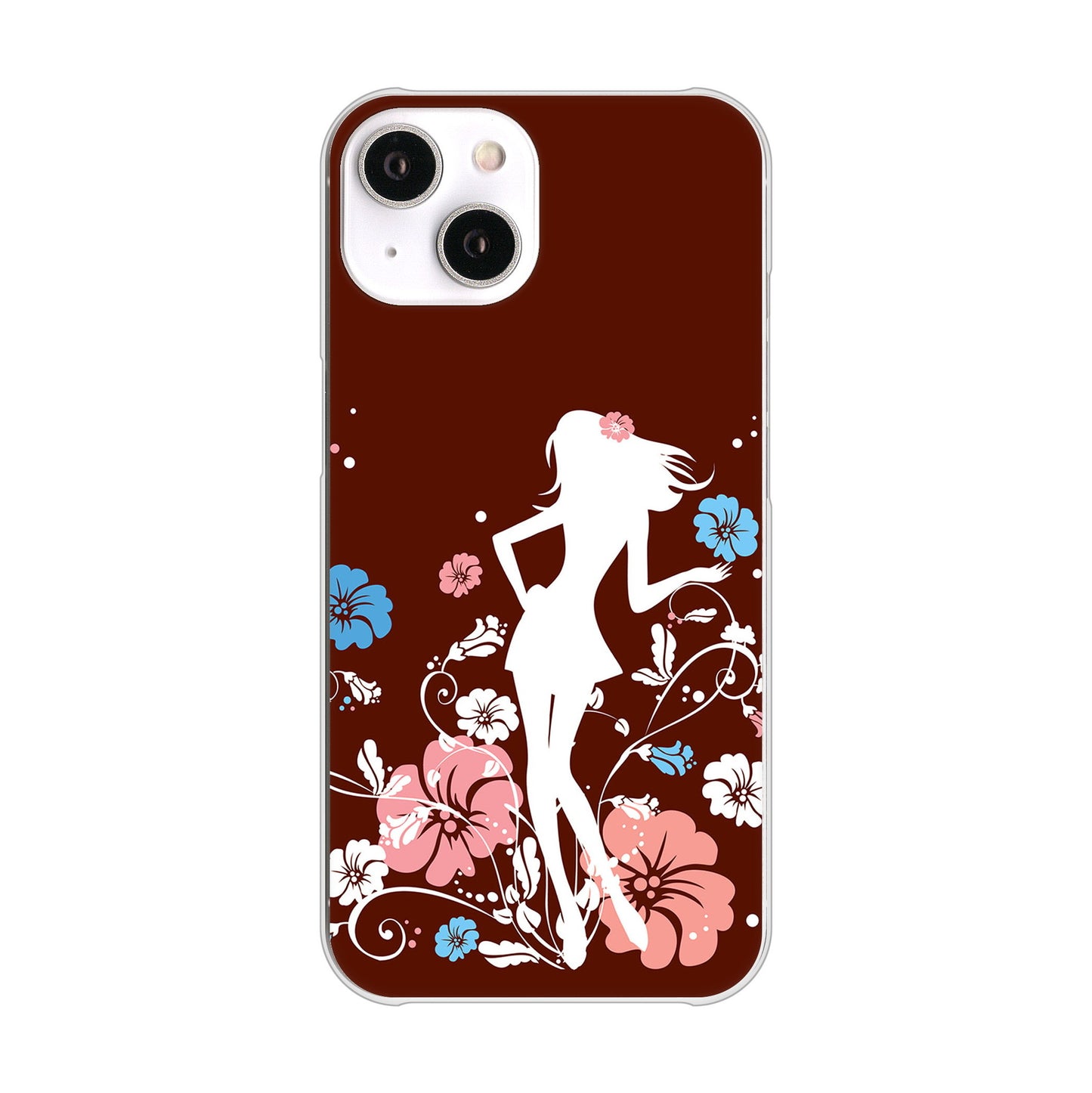 iPhone14 高画質仕上げ 背面印刷 ハードケース 【110 ハイビスカスと少女】