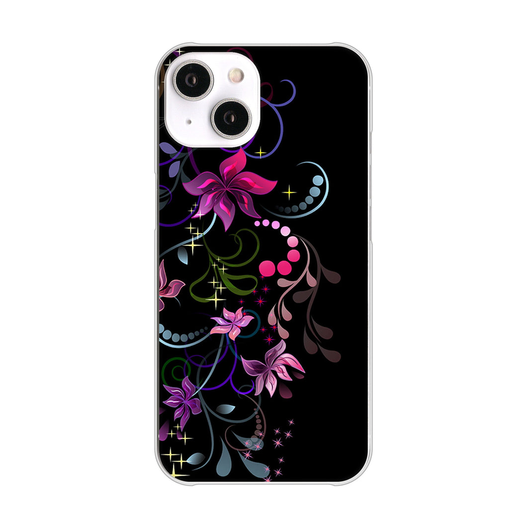 iPhone14 高画質仕上げ 背面印刷 ハードケース 【263 闇に浮かぶ華】