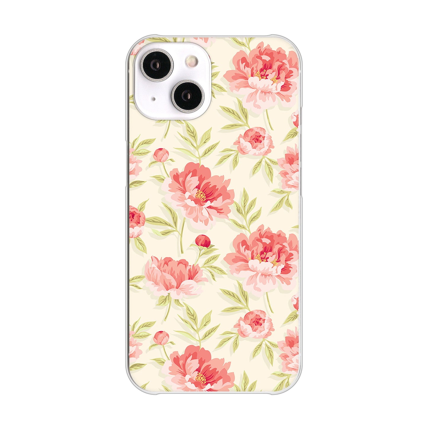 iPhone14 高画質仕上げ 背面印刷 ハードケース 北欧の小花