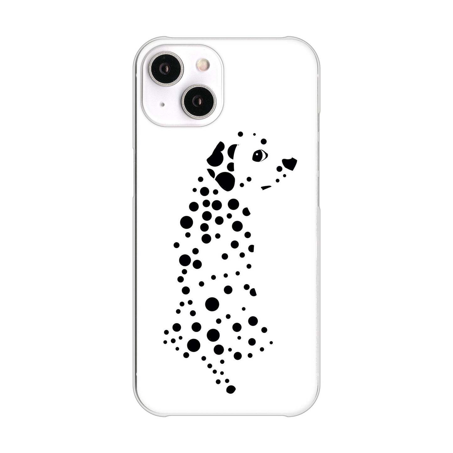 iPhone14 高画質仕上げ 背面印刷 ハードケース 【1038 振り向くダルメシアン(WH)】