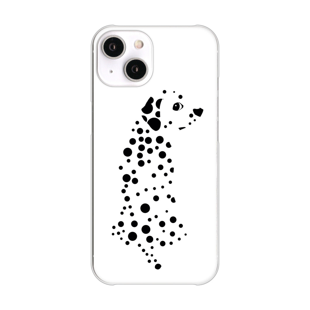 iPhone14 高画質仕上げ 背面印刷 ハードケース 【1038 振り向くダルメシアン(WH)】