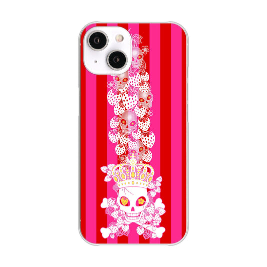 iPhone14 高画質仕上げ 背面印刷 ハードケース むかいあぐる 苺骸骨王冠蔦